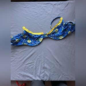 Floral Blue and Yellow Bikini Top SHEIN top